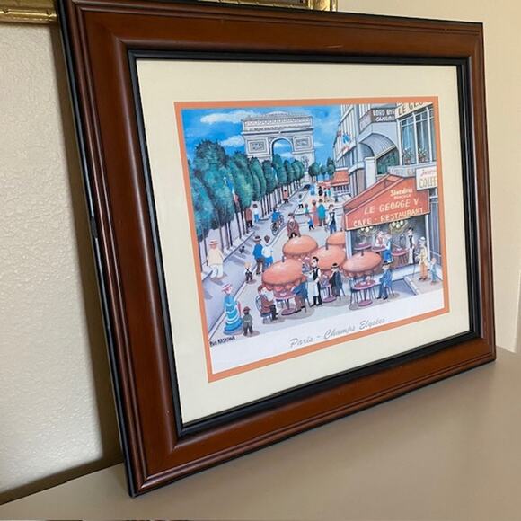 Bin Kashiwa Paris Champs - Elysees Print 1983 Naive Innocent Framed & Matted - Picture 2 of 16